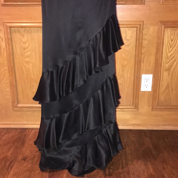 Orna Farho Black Meline 100% Silk Gown Size T44 eu - US 8 - Picture 3 of 14